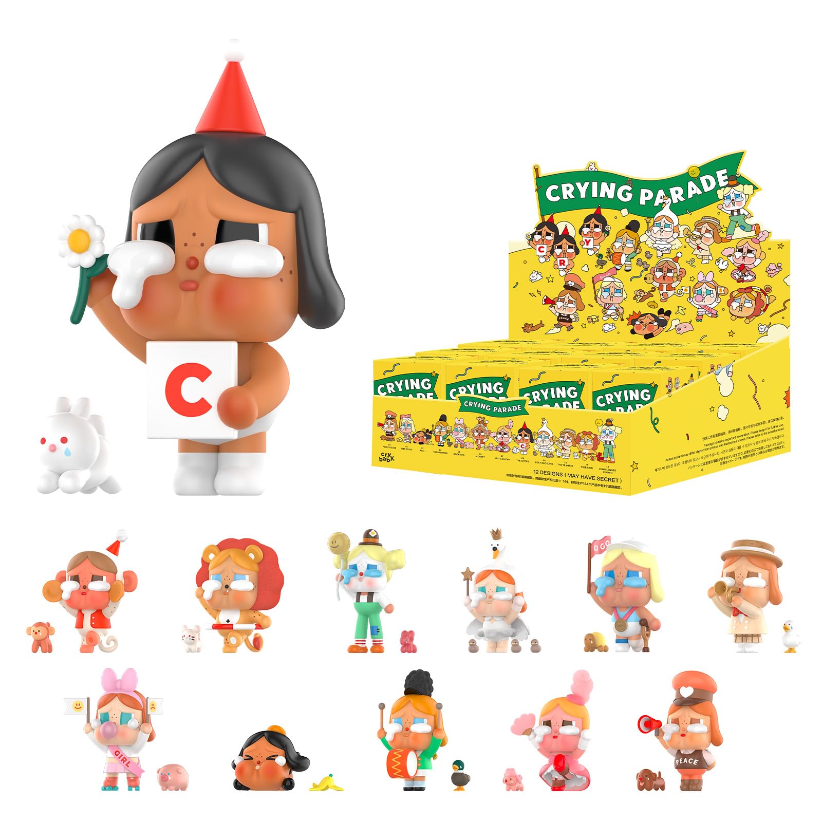 POP MART Crybaby Crying Parade Series Blind Box Figures, Random