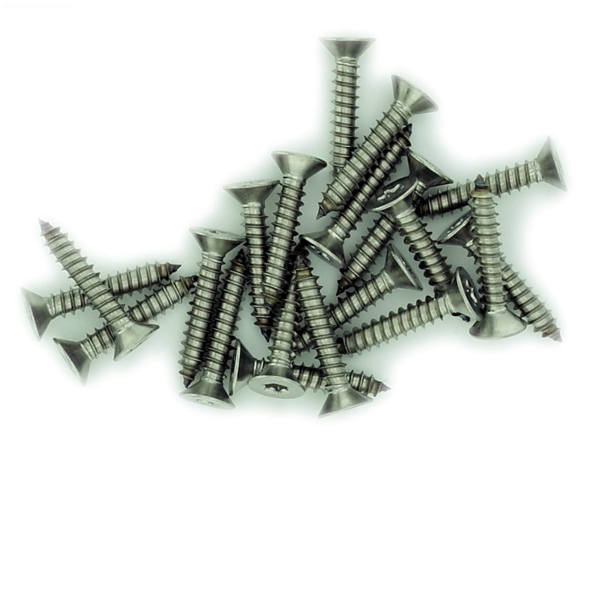 Singularity Supplies No.6 X 2.35 (3.5Mm X 60Mm) Tx Countersunk Self-Tapping Screw - Stainless Steel (A2) (Pack Of 20)