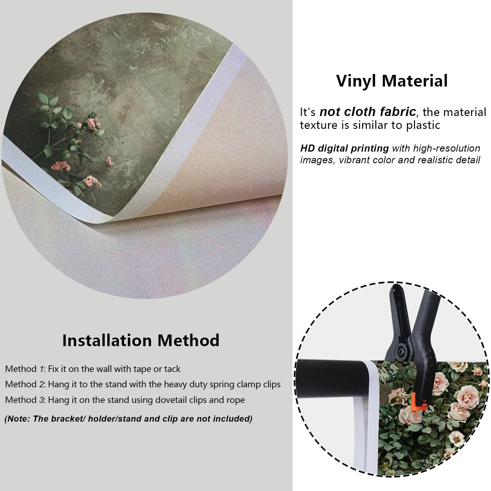 YongFoto Elegant Retro Bloom Flower Wall Backdrop 7x5ft Spring Green Plant Climbing Vines Floral Photography Background Bridal Shower Wedding Party Banner Room Decor Portraits Photoshoot Wallpaper: 7ftx5ft Style 7