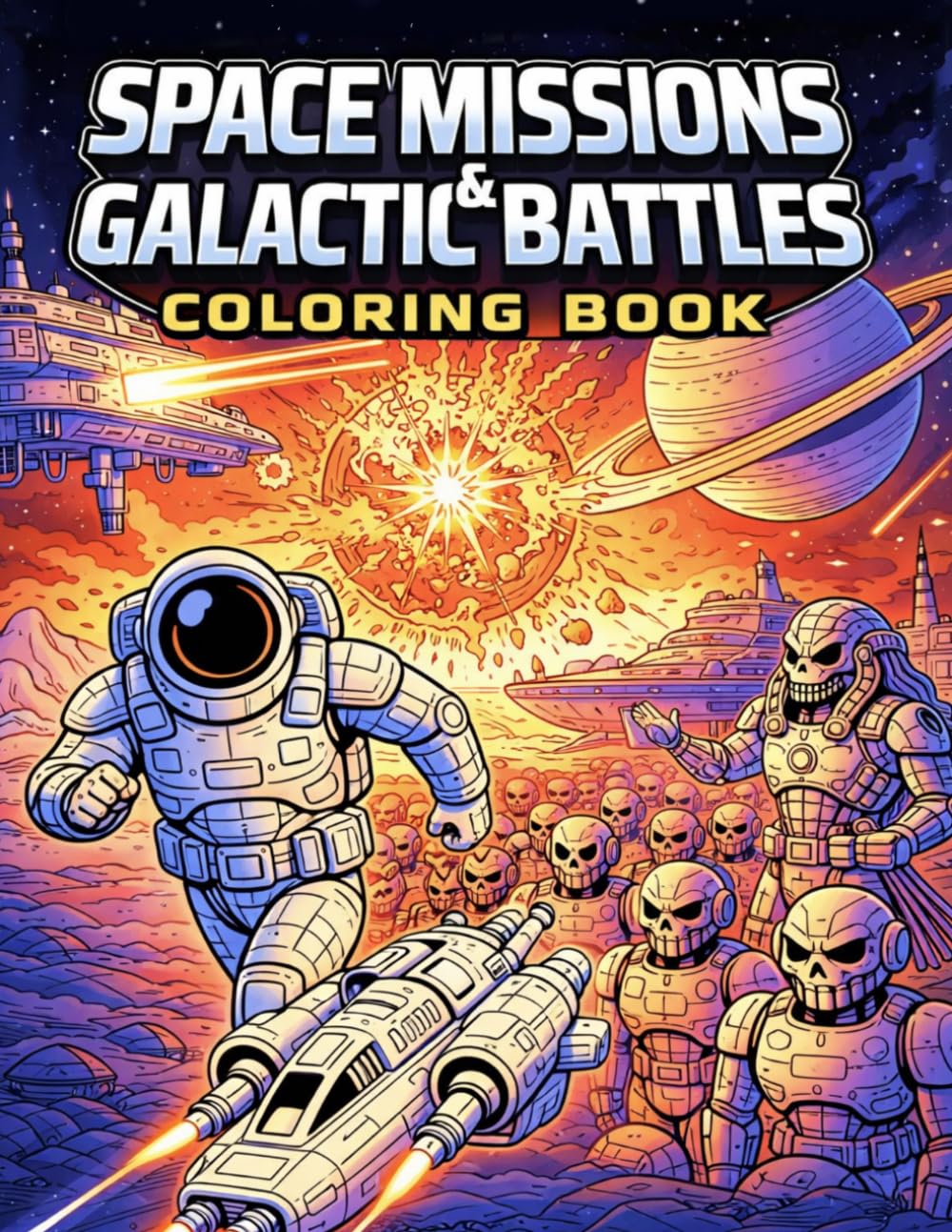 Space Missions and Galactic Battles Coloring Book: Epic Sci Fi Coloring Pages for Kids and Teens | Space Wars, Aliens and Adventures (Super Series Coloring Books)