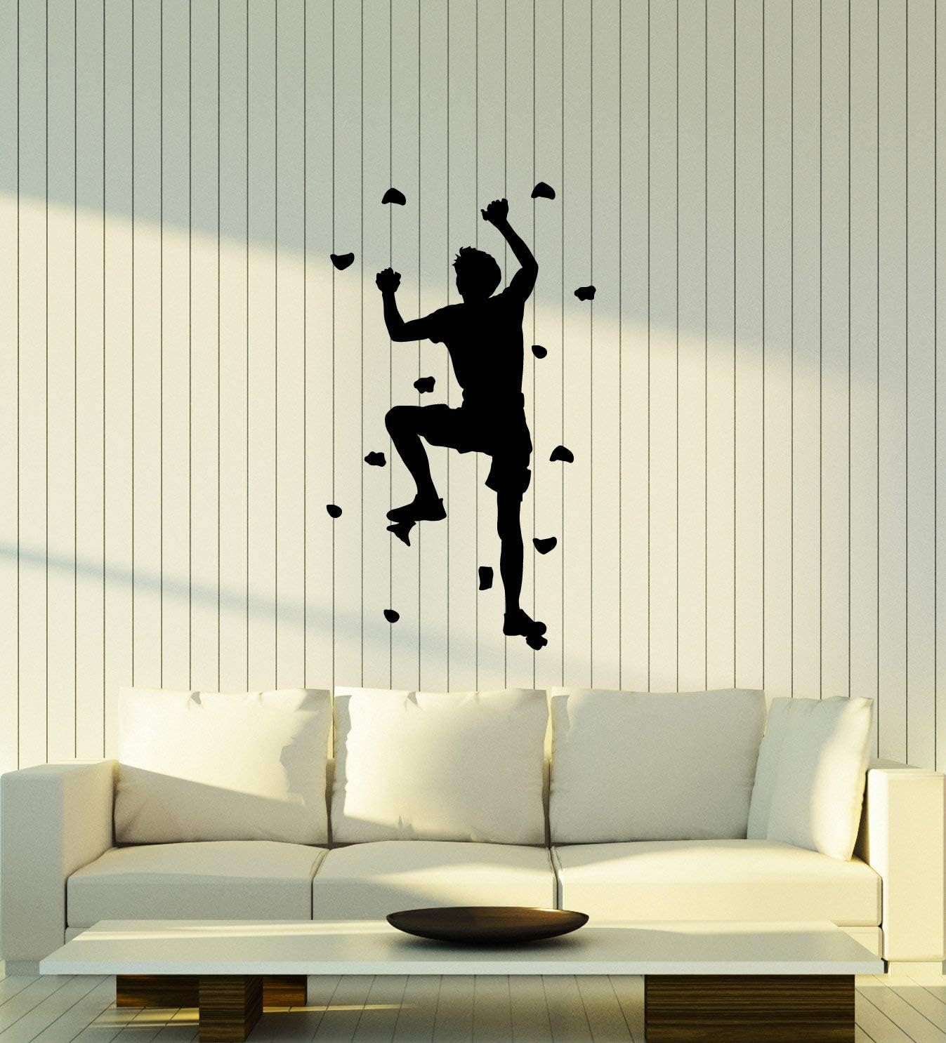 Vinyl Wall Decal Rock Climber Climb without Rope Extreme Sports Stickers Mural Large Decor (ig6104) black