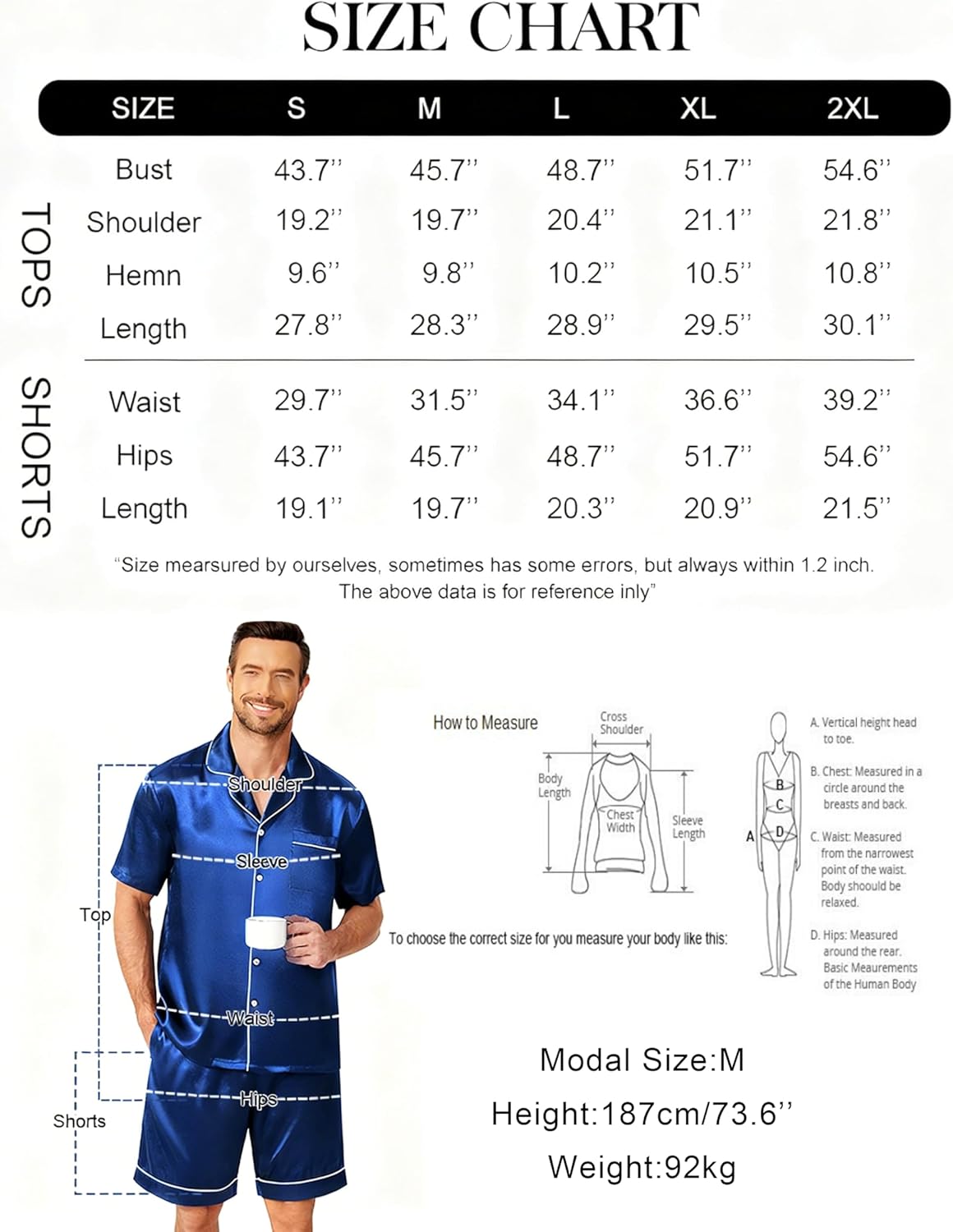 Ekouaer Mens Pajamas Set Silk Satin Sleepwear Short Sleeve Button Down Pjs Set 2 Piece Loungewear with Pockets S-XXL - Image 5