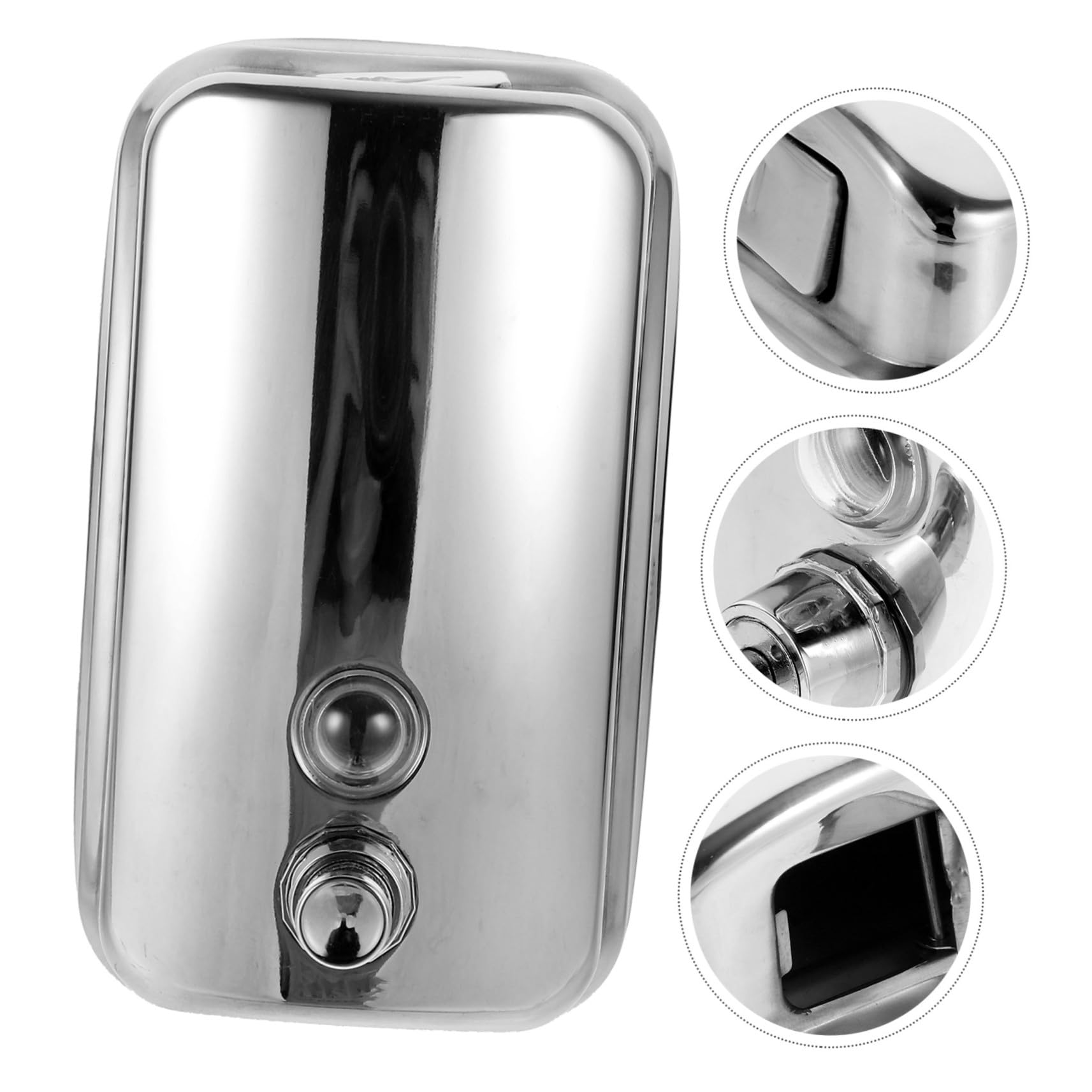 Dispensador de Jabón Líquido para Pared de Acero Inoxidable Capacidad Dosificador Manual para Baño Cocina y Oficina Resistente y Fácil de Instalar Diseño Anti-Goteo y