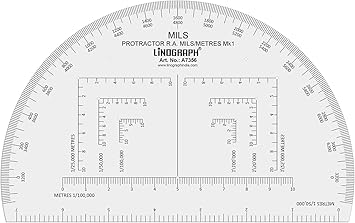 amazon com linograph clear acrylic 11 inches map reading half circle design protractor office products