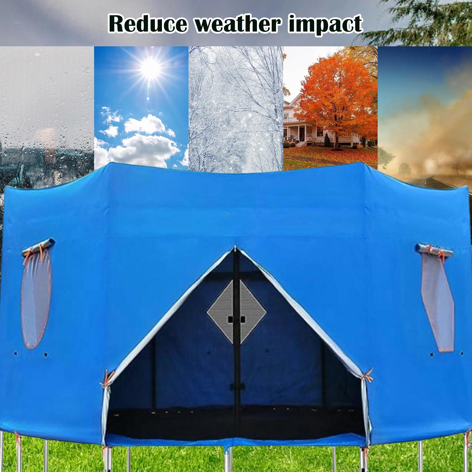 Tenda Telo Protettivo Copertura per Trampolino Elastico (183/244/306/366/427cm) Tenda di Protezione dalle Intemperie per Tappeti Elastici | Resistente ai Raggi UV, Parasole (Verde,8FT-6 2.44m)