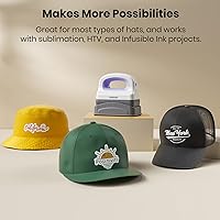 Vista 6 de EENOUR Máquina de prensa para gorras, mini prensa de calor para gorras con 3 niveles de calentamiento y apagado automático, prensa manual fácil