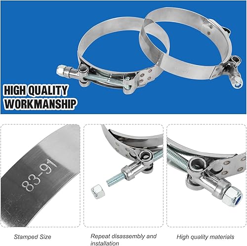 Miniatura 4 de Abrazadera de acero inoxidable con perno en forma de T, abrazadera de interenfriador de admisión turbo