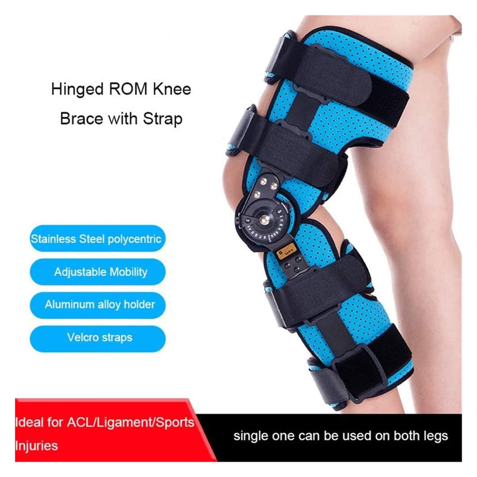 Rodillera Deportiva con Bisagras Bloqueables - Soporte de Rodilla Ajustable y Transpirable para Artrosis, Running y Fútbol - Órtesis Estabilizadora (Talla S/M/L)