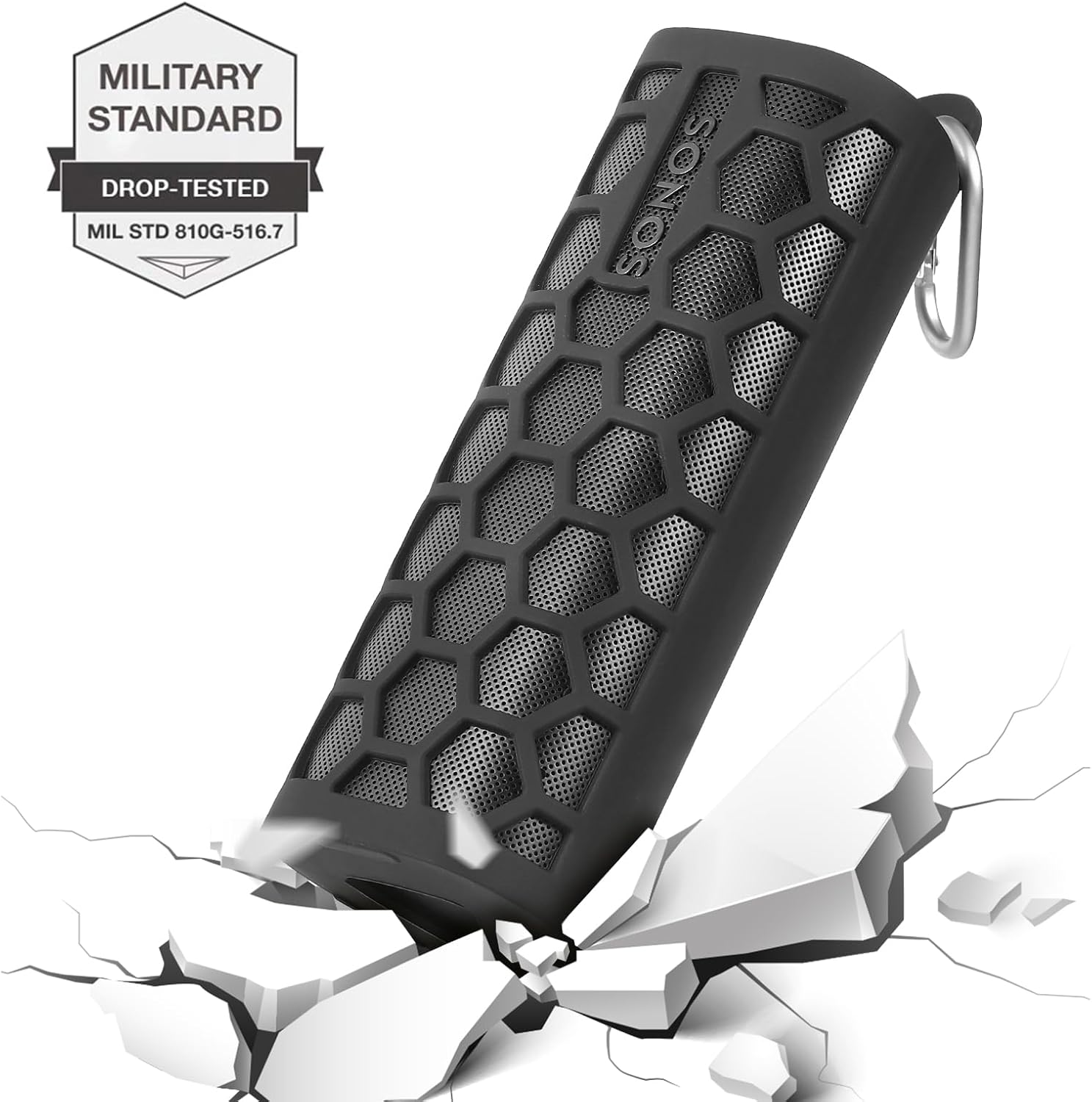 Protective Cover Carrying Silicone Case for Sonos Roam 2 / Sonos Roam, Speaker Pouch Sleeve Protector Cover Travelling Case for Wireless Bluetooth Speaker (Black) - Image 2