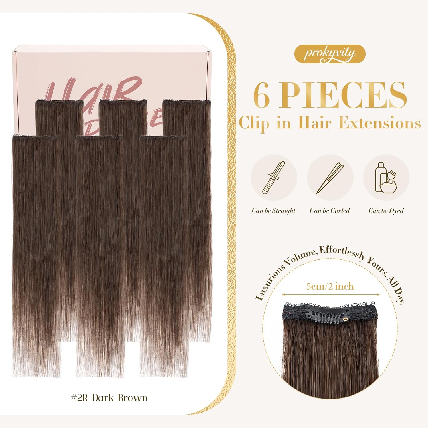 Clip in Short Hair Extensions Real Human Hair,Prokyvity Short Hair Extensions Clip ins,Mini Hairpieces for Volume & Highlights,Seamless & Invisible Design,6 Pieces 31g 10 inch Dark Brown