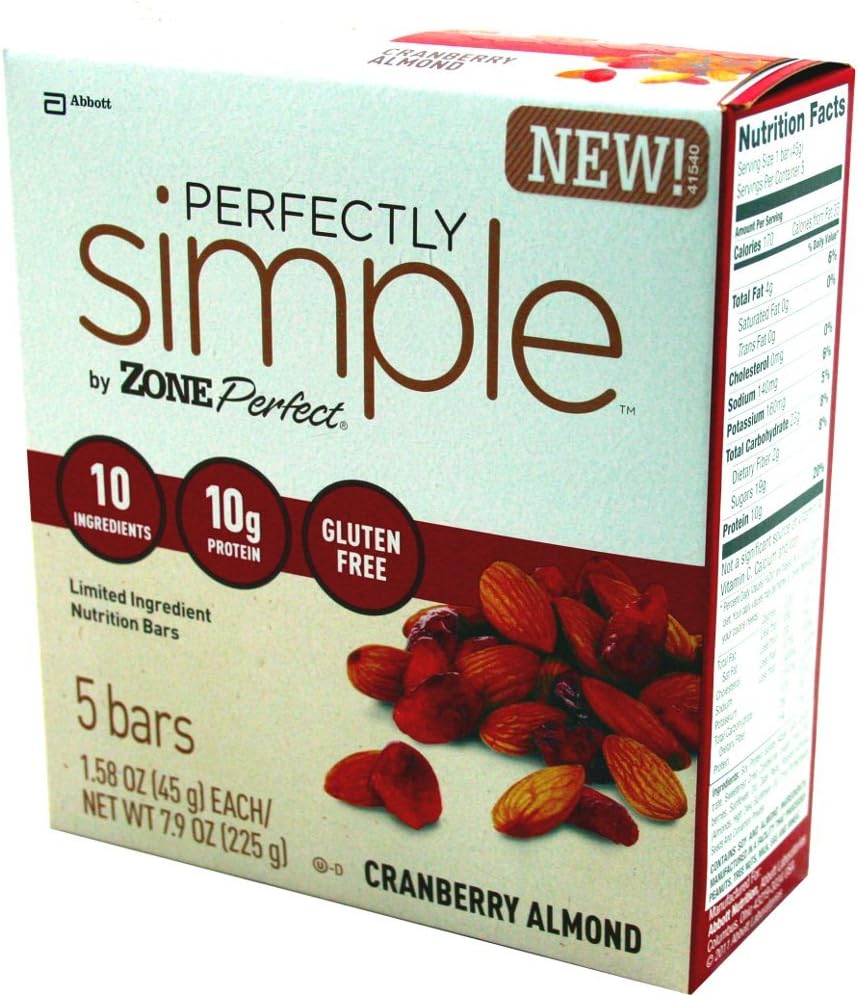 EAS Perfectly Simple Bars Cranberry Almond 45g 5ct