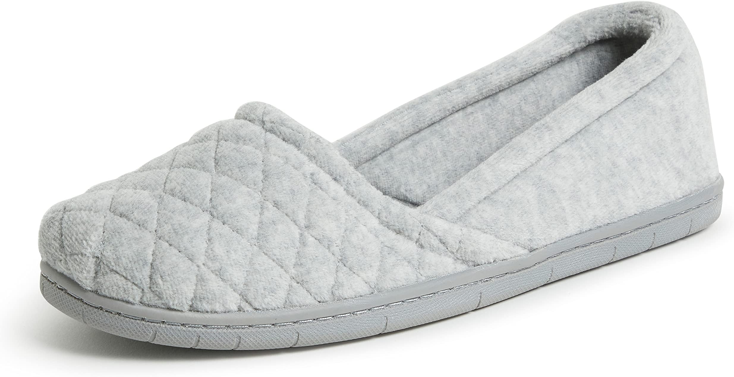 Dearfoams Women's Comfort Memory Foam Indoor Outdoor Katie Slip On Loafer Ballet Slipper