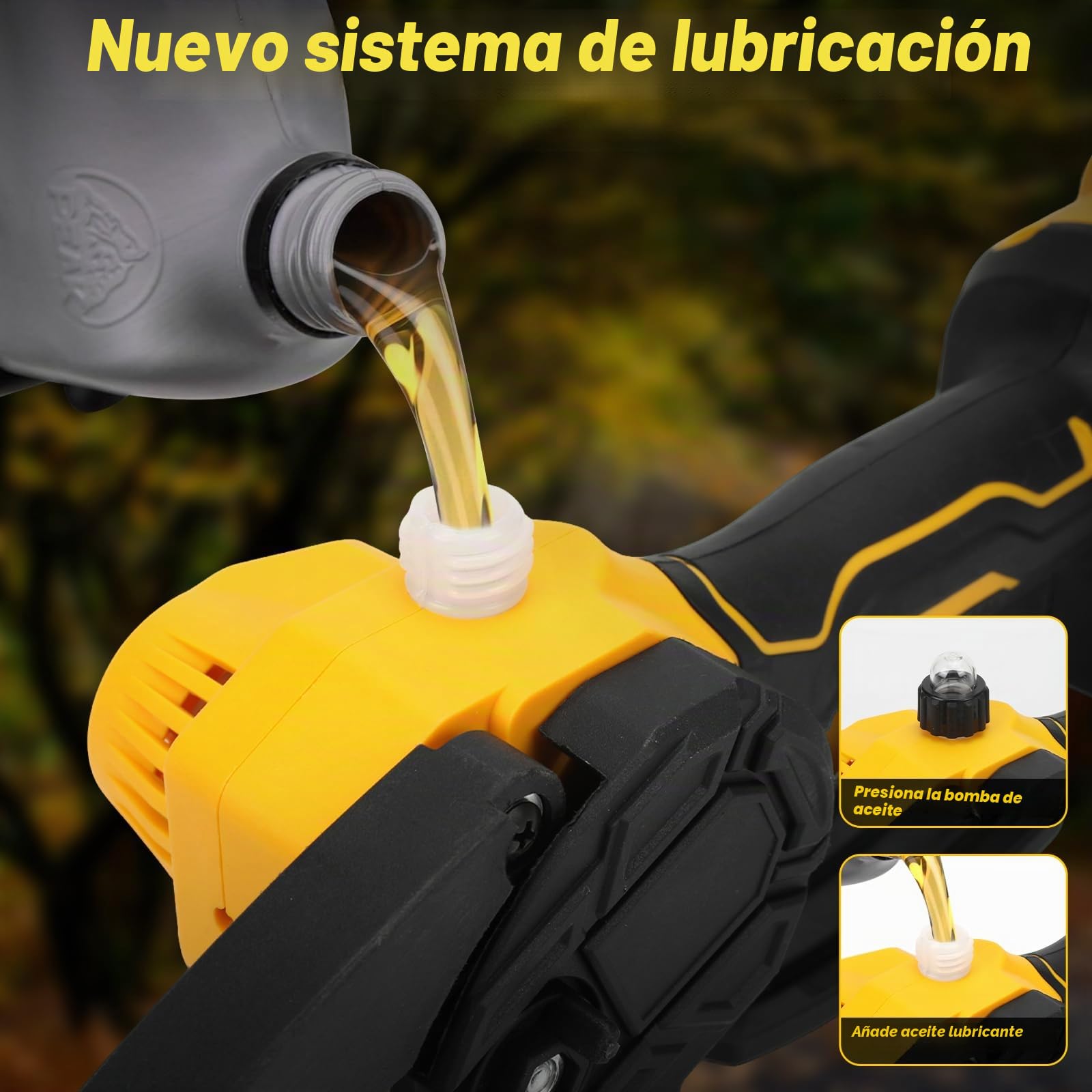 8 Pulgadas Mini Motosierra Telescopica & 28 mm Tijeras de Podar Eléctricas | para Dewalt 18 V, 20 V batería, 4 en 1 Kit de Herramientas de Jardín, Alcance Máximo Hasta 4,5 m