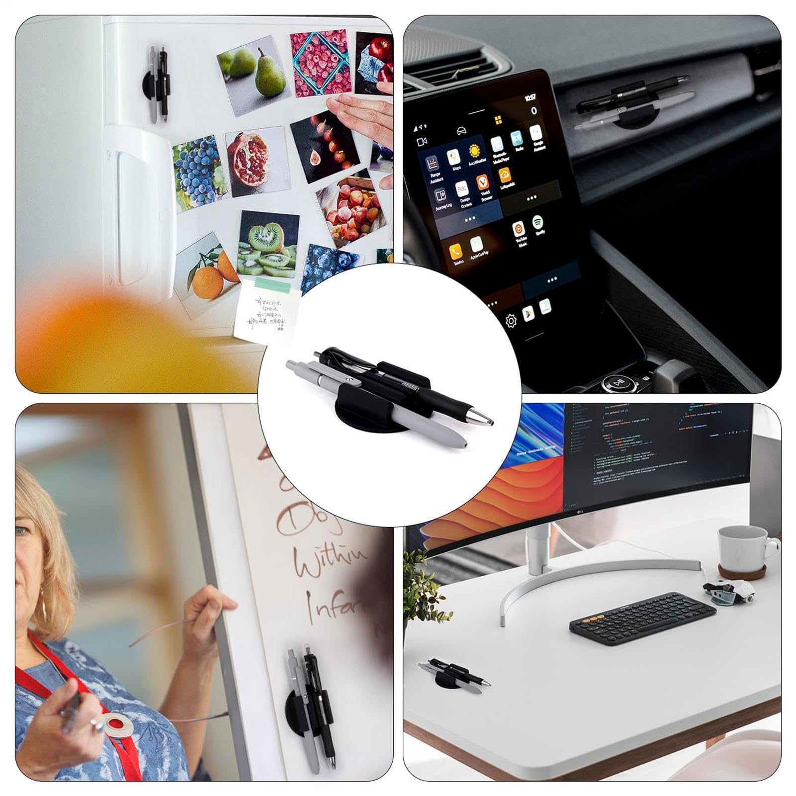 Stifthalter zur Wandmontage, 3 Fächer, selbstklebender Silikon-Organizer für Schreibtisch, Klassenzimmer, Zuhause, Büro, Studio, multifunktionale Aufbewahrungslösung für Lehrer und Künstler