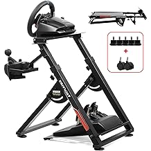 GTPLAYER Sim Racing Wheel Stand Simulator Cockpit Wheel Stand Racing Steering Shifter Mount fit for Logitech G25 G27 G29 G920 G923 Thrustmaster T330TS Gaming Stand Wheel Pedals NOT Included, Black