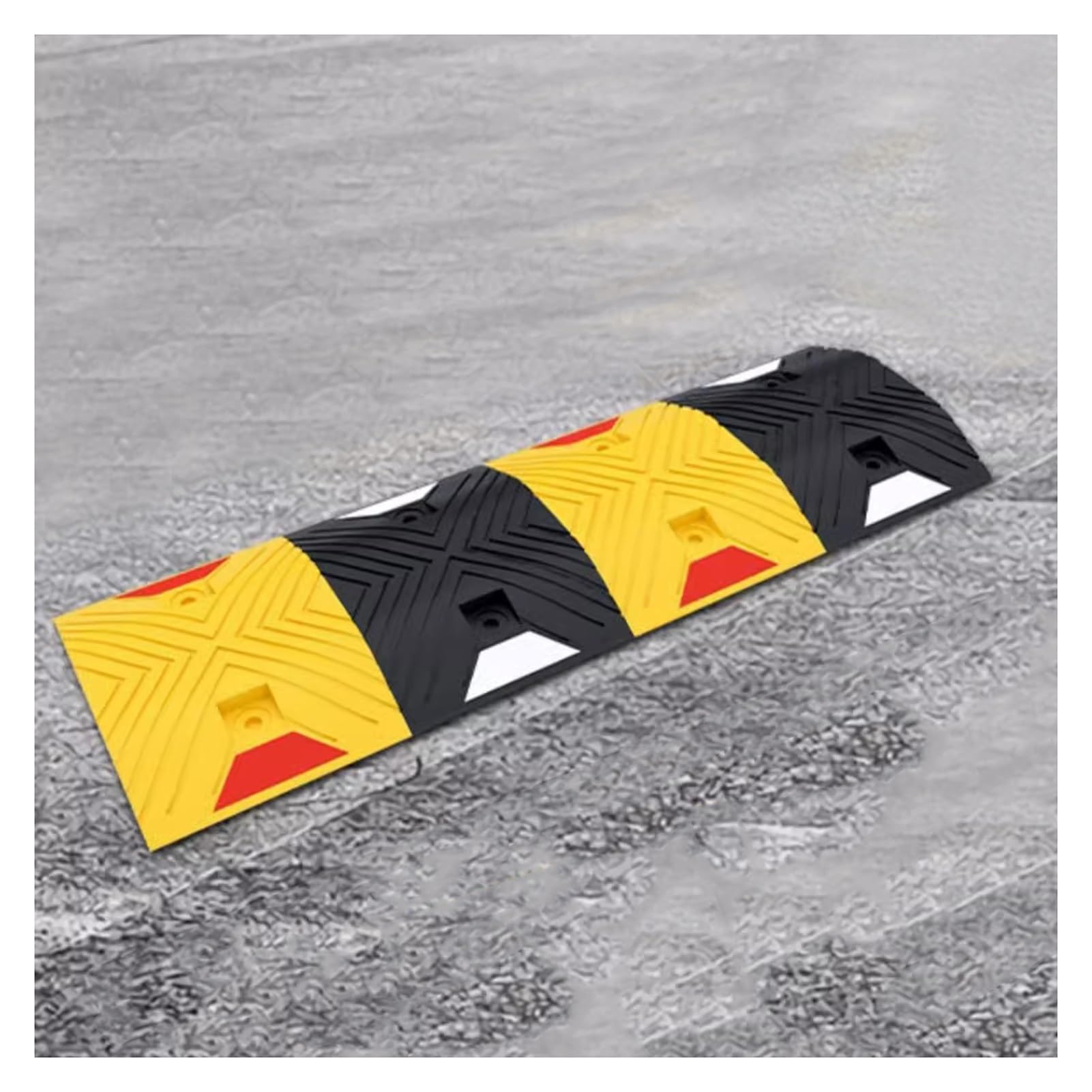 Rampa de goma de velocidad para entrada, resistente para asfalto y grava, incluye 8 anclajes de punta para una instalación segura