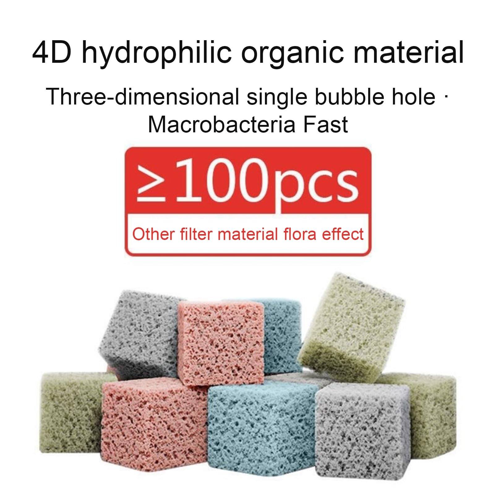 Material de Filtro de Acuario de 0,8'', Material de Bloques biológicos de 4,4 LB, Material biológico de Repuesto, para Acuario, pecera, Estanque
