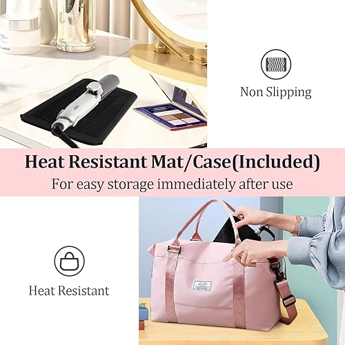 Miniatura 4 de VGR Rizador de viaje  110 V-120 V220 V-240 V, rizador de doble voltaje con adaptador de enchufe europeo para viajes internacionales, adaptador de