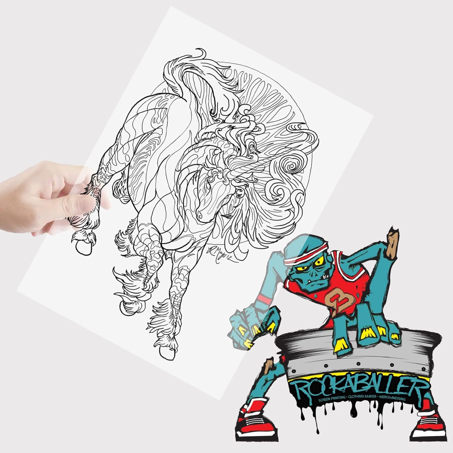 8.5" x14" Silk Screen Printing Film 50 Sheets Waterproof Inkjet Transparency Film for Water-based Pigment and Dye Inkjet Printers