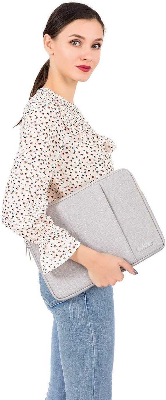 MOSISO Compatible with MacBook Air 13 inch Case 2020 2019 2018 Release A2337 M1 A2179 A1932,Plastic Case&Vertical Sleeve Bag with Pocket&Keyboard Skin&Screen Protector&Pouch, Camel & Gray