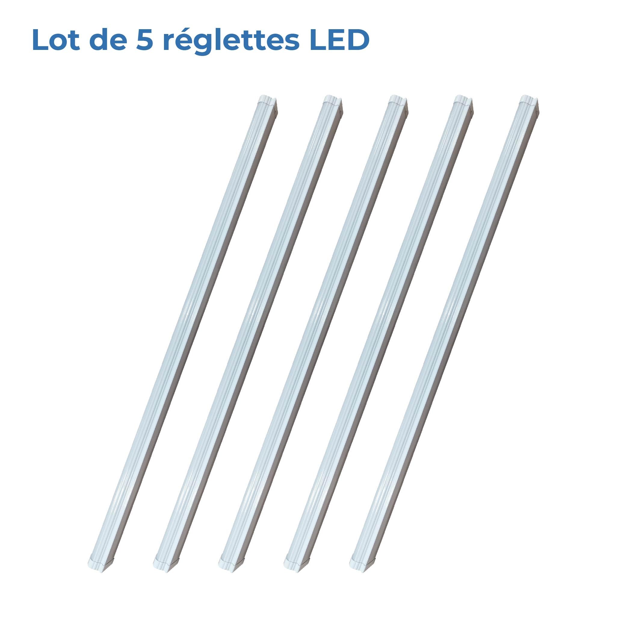 Europalamp - 5 LED-Unterbauleuchte, 150 cm, IP65, wasserdicht, 90 W, 9000 Lumen, 6000 K, kalt, für Keller, Garage und Lager, wasserdichte LED-Lampe