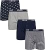 IZOD Mens Boxer Shorts - 4 Pack Performance Knit Cotton Boxers for Men with Button Fly - Lightweight Mens Boxers, 4 Inseam