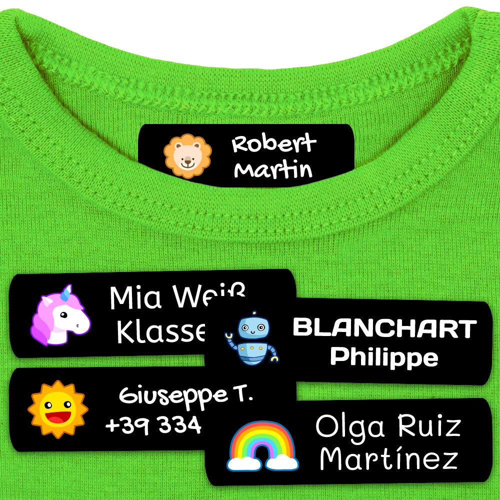 24 Étiquettes Thermocollantes Personnalisées Pour Vêtements – Ultra Résistantes & Faciles à Poser (avec Fer) – Idéal Rentrée Scolaire
