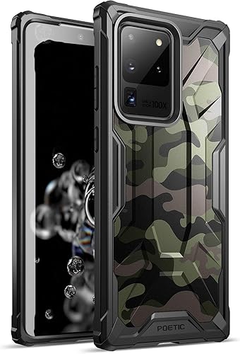 Poetic Affinity Series - Funda protectora híbrida de grado militar diseñada para Samsung Galaxy S20 Ultra, ligera, de grado militar, camuflaje