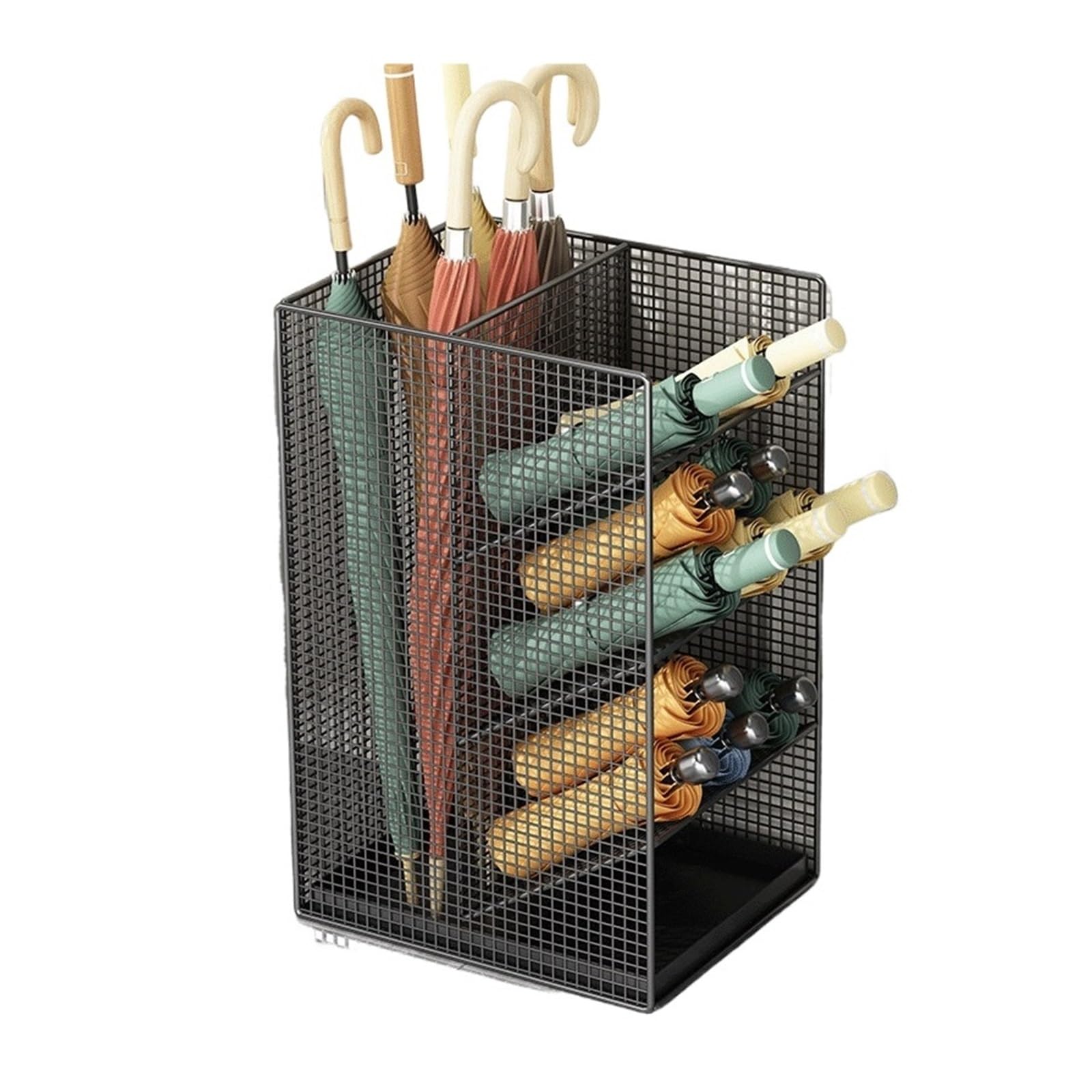SONGYL-20249 Umbrella Stand Mesh Umbrella Stand, Commercial Drainage, Large-Capacity Storage Entryway(Black)