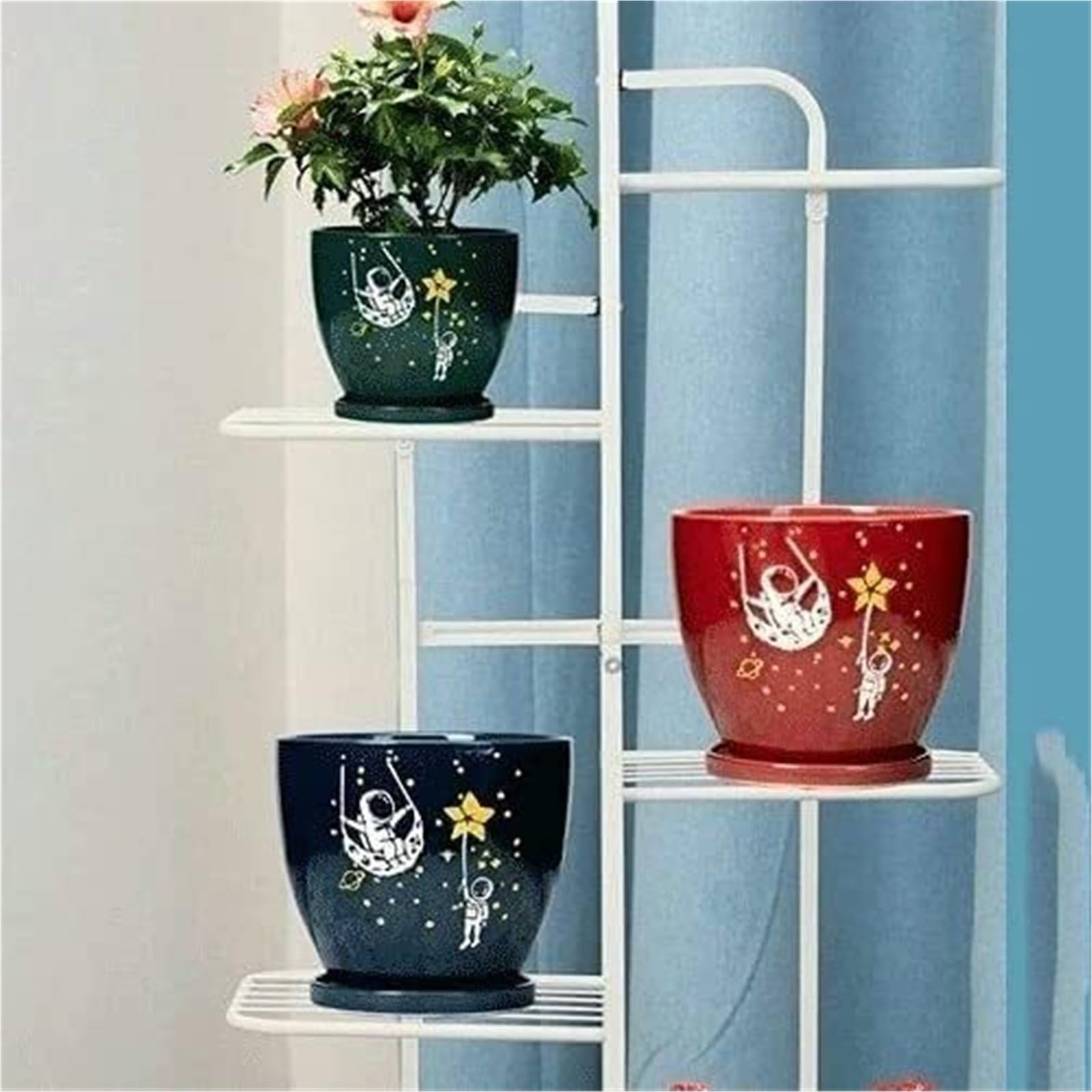 Doniczki do roślin ceramiczna donica z otworem drenażowym duża okrągła doniczka na sukulenty storczyk doniczka ogród roślina prezent dla miłośników (24,5 cm)