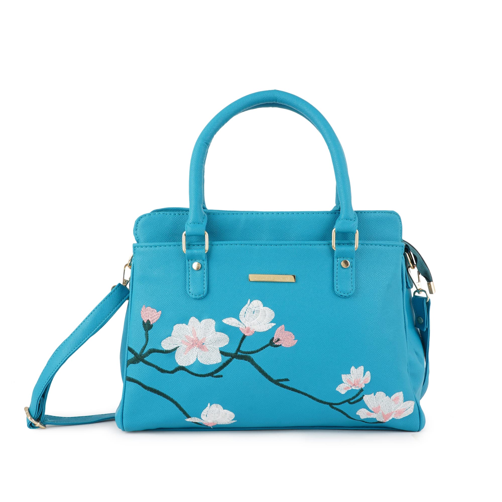 Women Vegan Leather Handbags Flower Embroidered Bags Fashion Satchel Bags Top Handle…-image-9