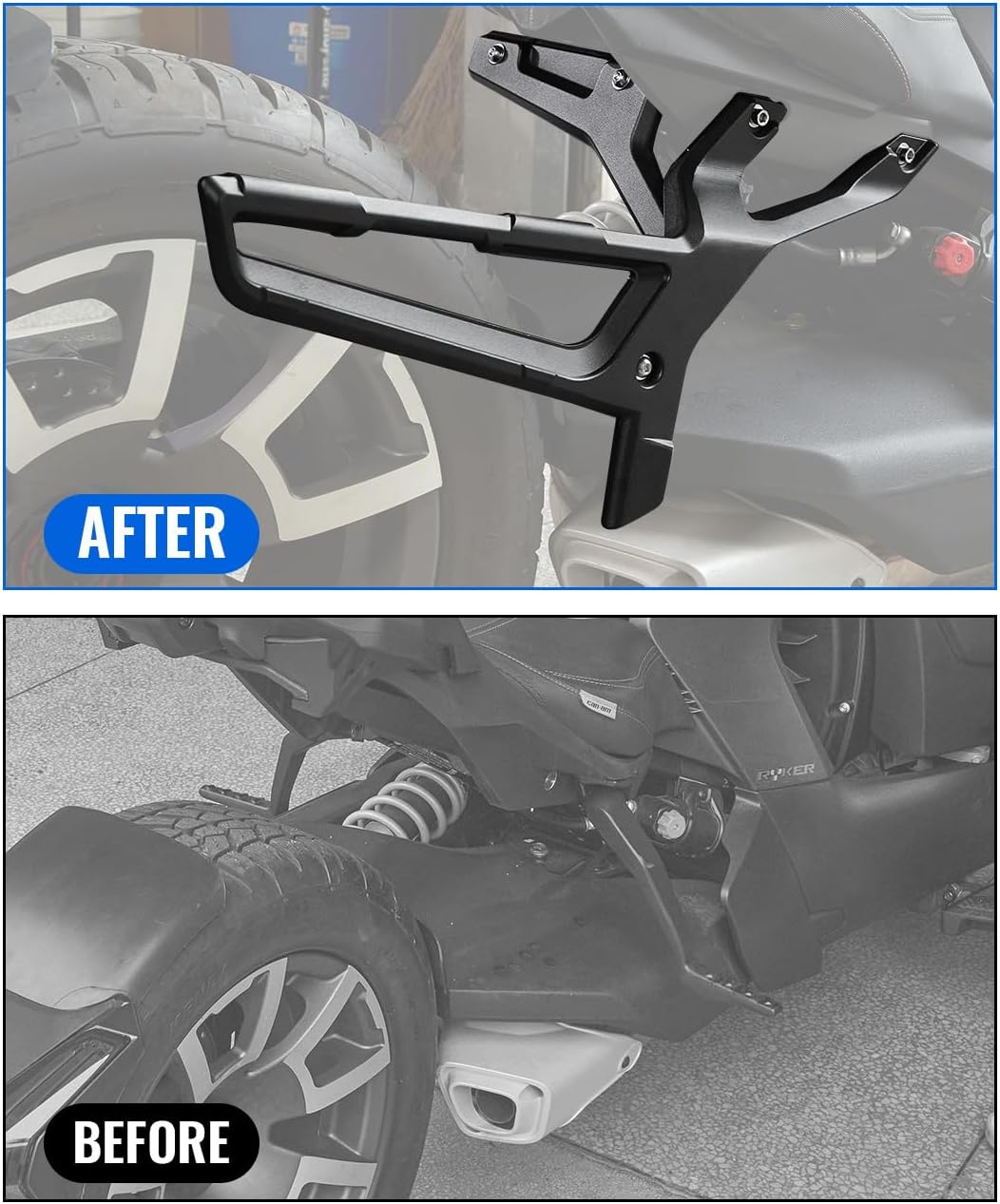 Saddlebag Rack Kit for Can-Am Ryker, Black Aluminum Luggage Bag Rack Kit for Can Am Ryker 900 600 Sport & Ryker Rally Edition All Models Accessories, Replacement for #219400856