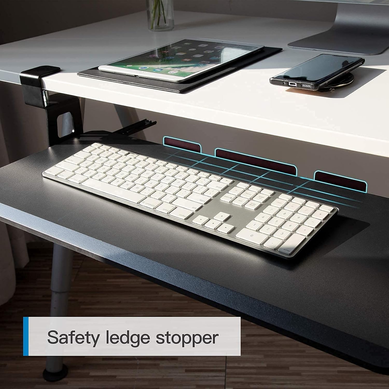 HUANUO Large Clamp-On Keyboard Tray(31" x 11.8") - Under Desk Comfort Keyboard Drawer, Easy to Use with Sliding Under Desk Keyboard and Mouse Platform （Black） : Office Products