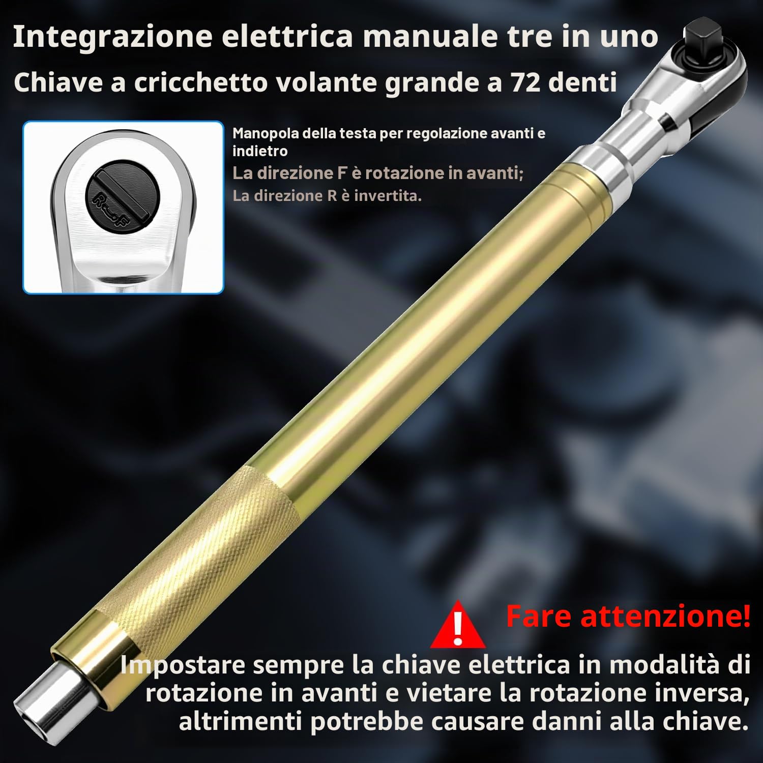 ZKTOOL Estensore per chiave offset, chiave a percussione da 1/2", estensore a cricchetto resistente, estensore per chiave a catena, con adattatori da 1/2", 1/4", 3/8", adatto a prese standard