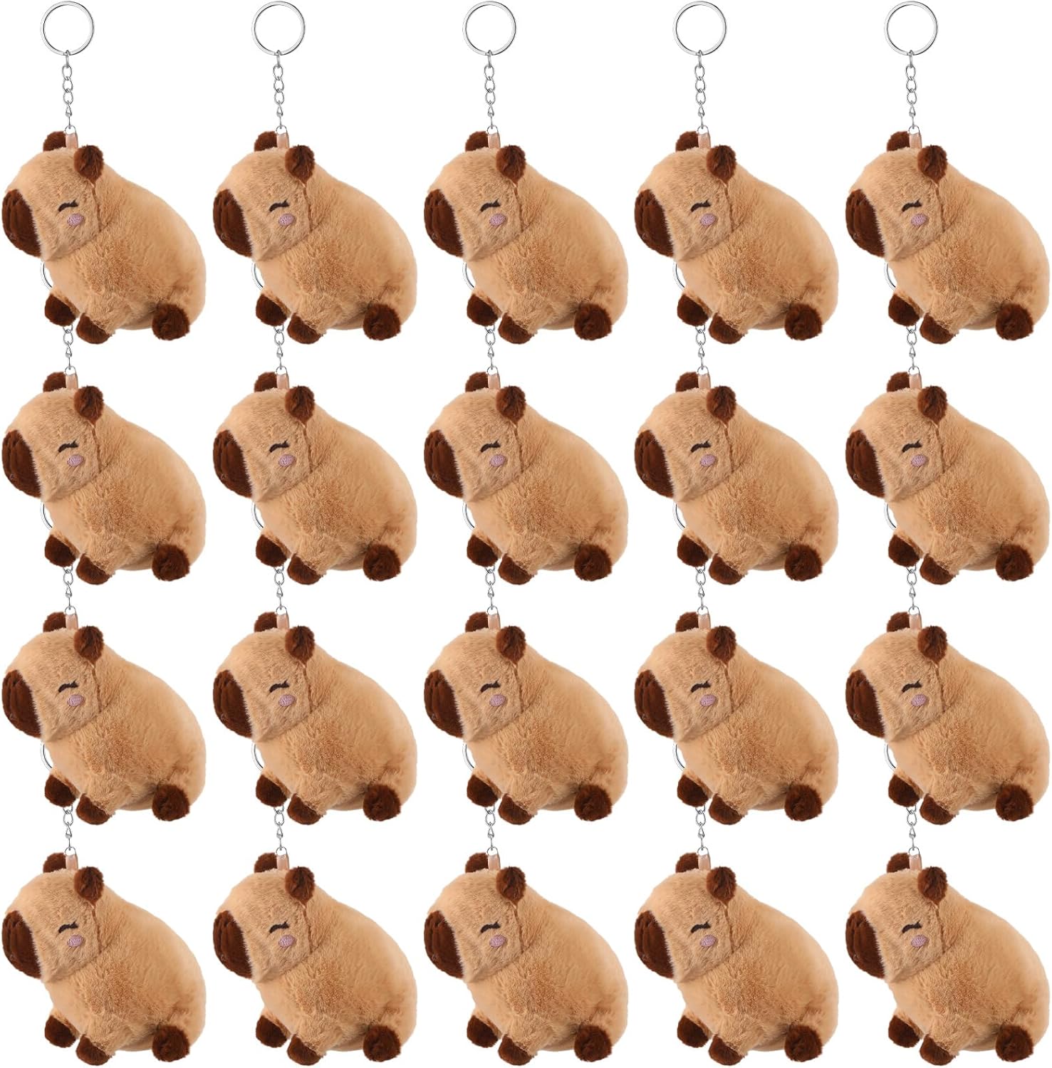 20 Pcs Mini Capybara Stuffed Animal Bulk Gifts Small Realistic Capybara Ornament for Birthday Stress Relief Gifts Party Decor