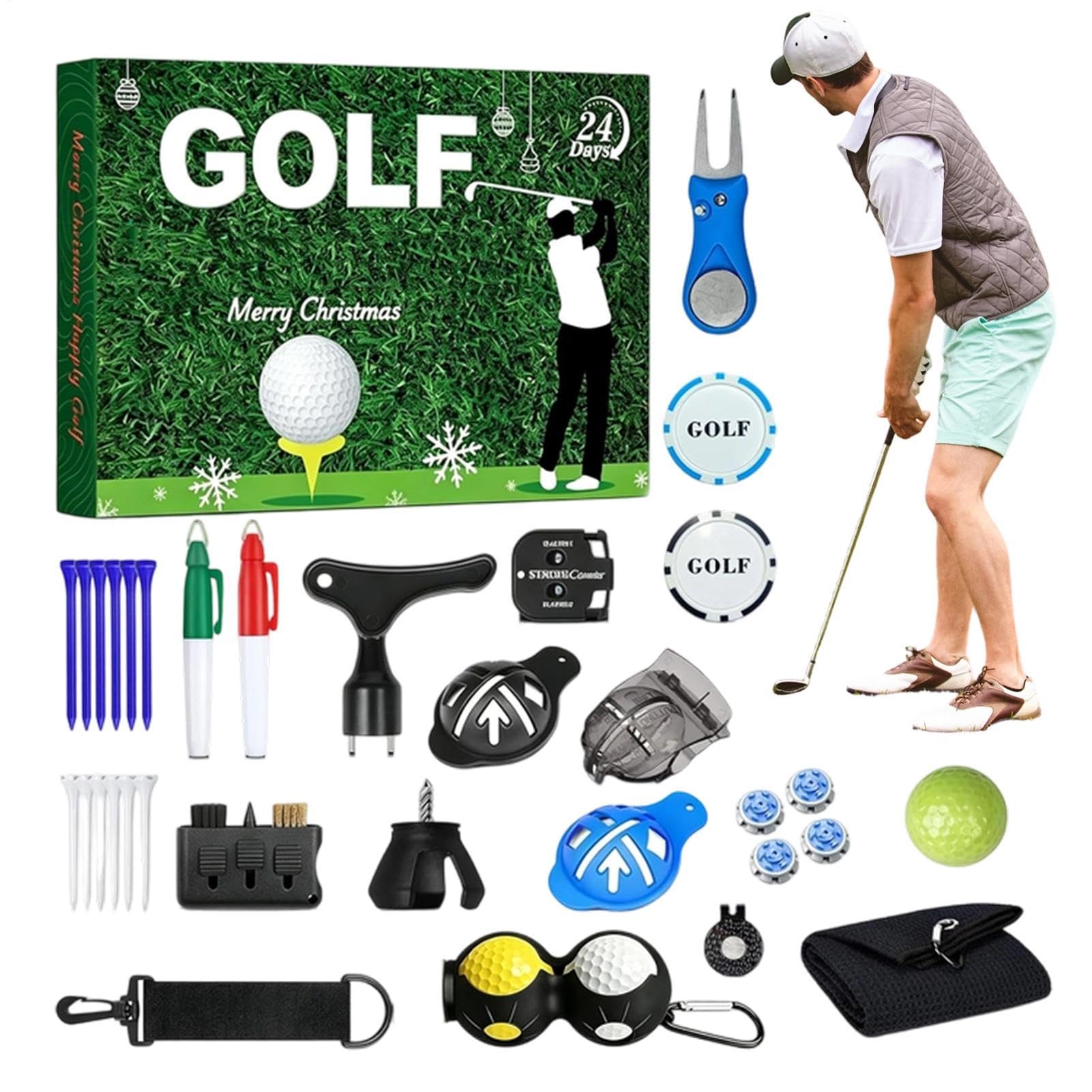 Weihnachts-Countdown Golfzubehör-Set mit Divot-Reparaturwerkzeug