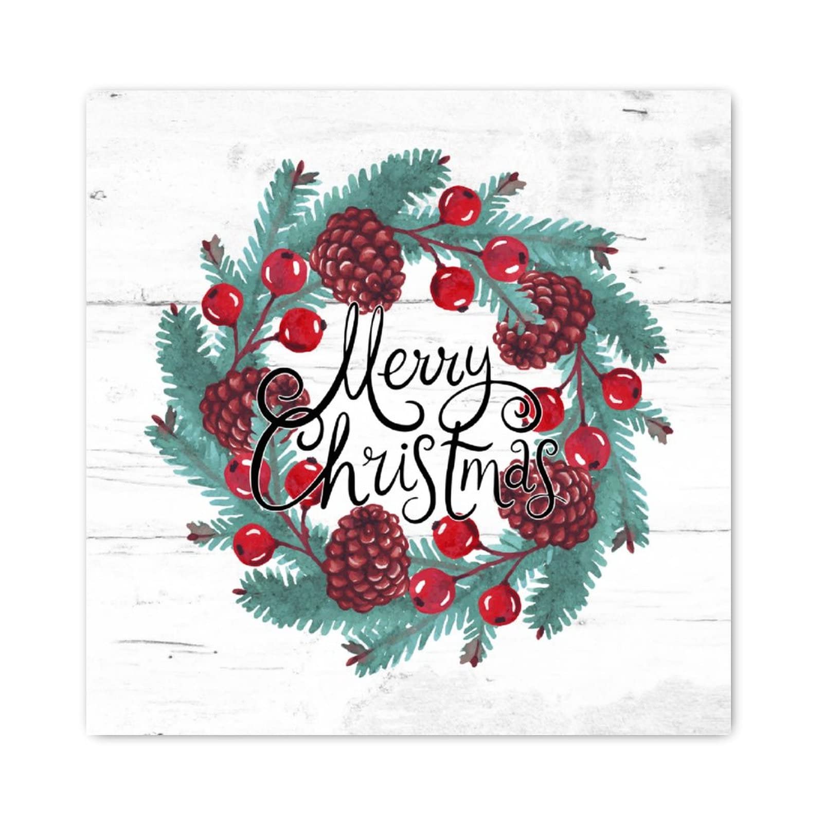 Panneau en bois couronne de Noël 30cm décoration chrétienne