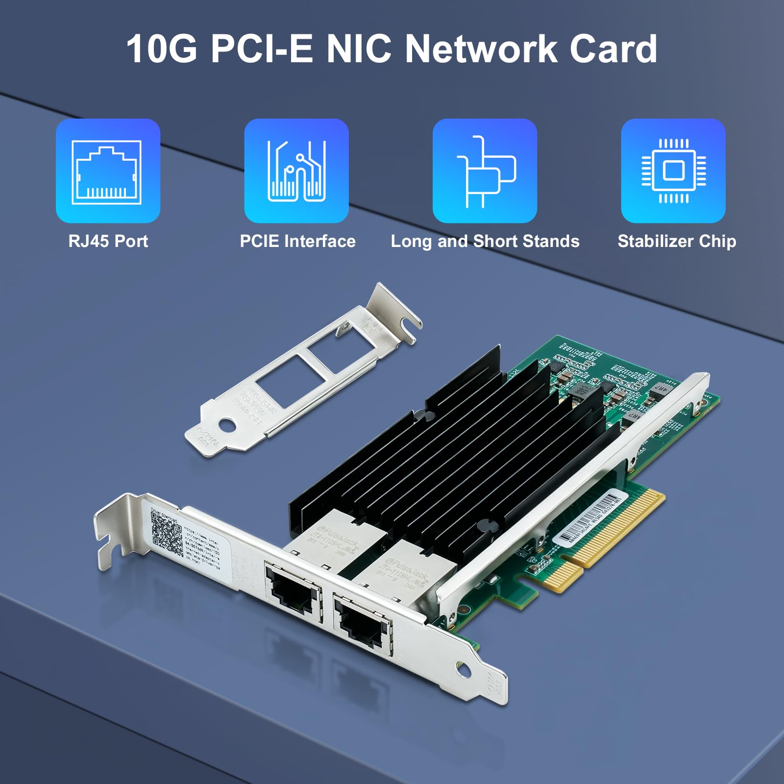 SODOLA Scheda di rete doppia porta RJ45 da 10 GB con controller X540