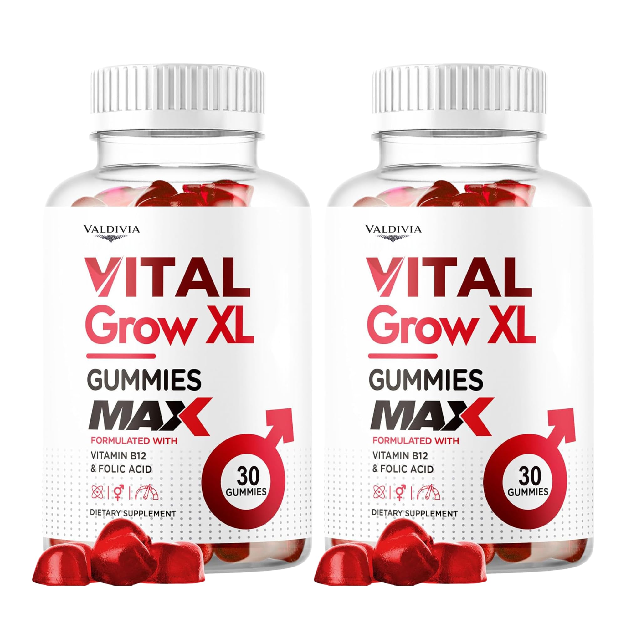(2 Pack) Vital Grow XL Male Gummies - Men's Performance Gummies, Vital GrowXL Blend, Vital Growth Gummy Advanced Formula, 60 Gummies for 2 Months