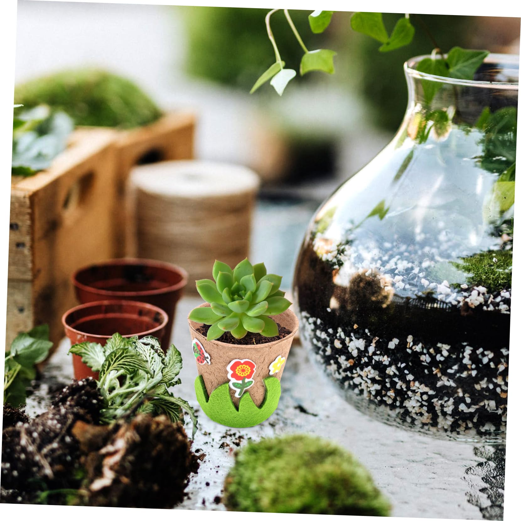 Abaodam 4sätze Pflanzbecher Mit Aufklebern Bastelset Für Gartenpflanzen Kreative Pulp-töpfe Für Anzucht Von Blumen Und Pflanzen Einfach Zu Und Inspirierend Für Hobbygärtner