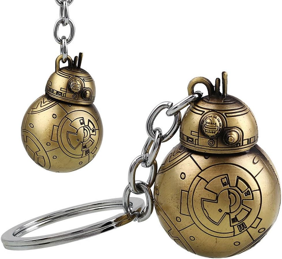 Star Wars The Force Awakens BB-8 BB8 Figure Keychain Keyring Toy Droid Robot Figure Gift (Gilver Metal Figure)