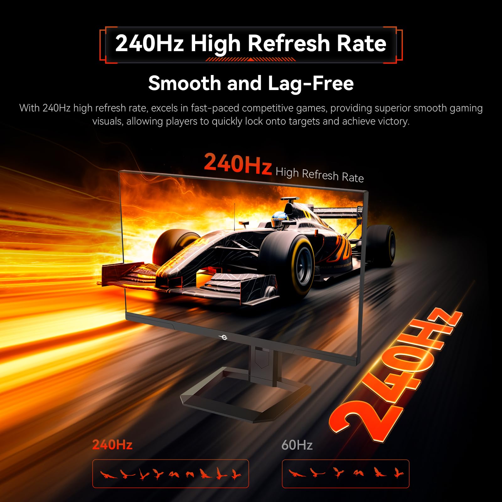 Snapklik.com : 24.5 Inch 240Hz 1440p Gaming Monitor,QHD 2560 X 1440p ...