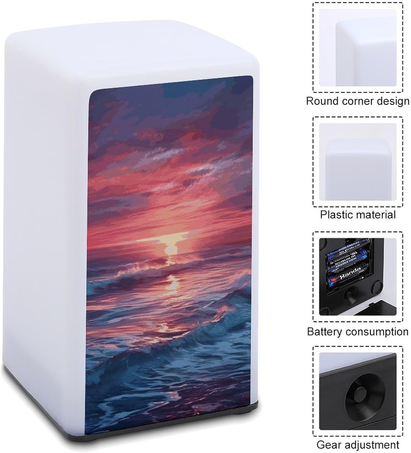 Desk Lamp for Office Home Dimmable Small Desk Lamp Ocean at Warm Twilight Battery Operated Lamp for Reading Study Work