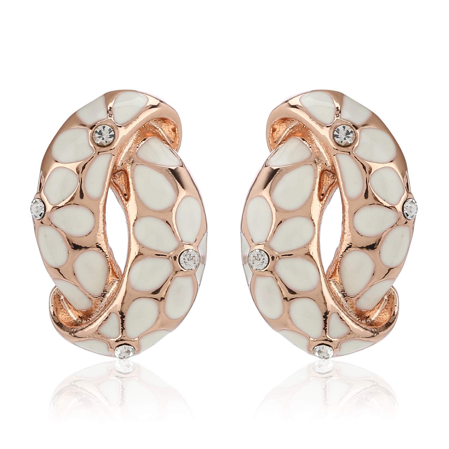 Valentines Jewellery: Stud Combo Earrings (WHITE, GREEN, BLACK)