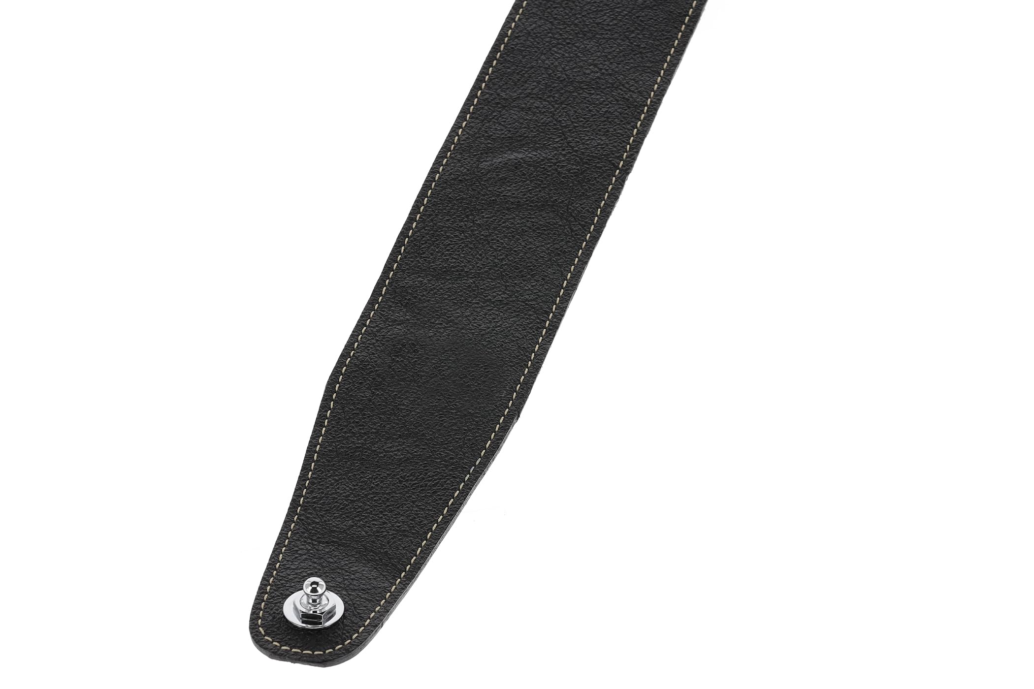 GEWA Gitarrengurt Premium Pattern Serie, Echtleder, Breite 65 mm, Länge 103-139 cm, Security Locks – Chrom, black grained – schwarz mit natürlicher Lederstruktur, Handmade in Europe