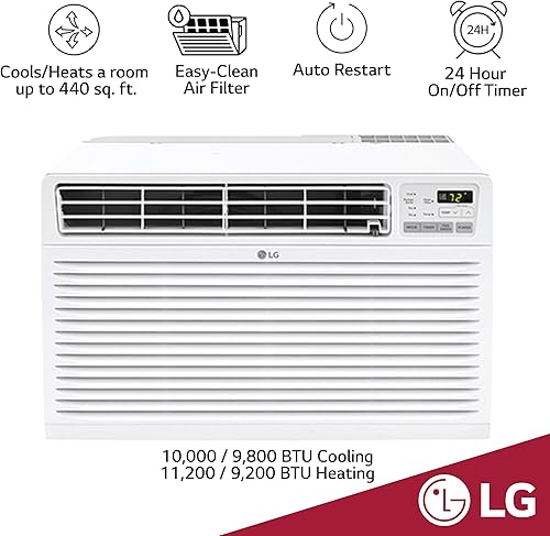 Miniatura 41 de LG LT1016CER 9,800 BTU 115V Aire acondicionado para pared con control remoto Blanco,Blanco brillante,https:/ www.Yaxa/dp/undefined