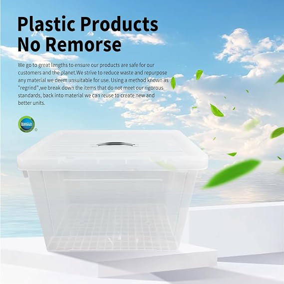 90 Quart 4-Pack Stackable Clear Storage Bins with Lids