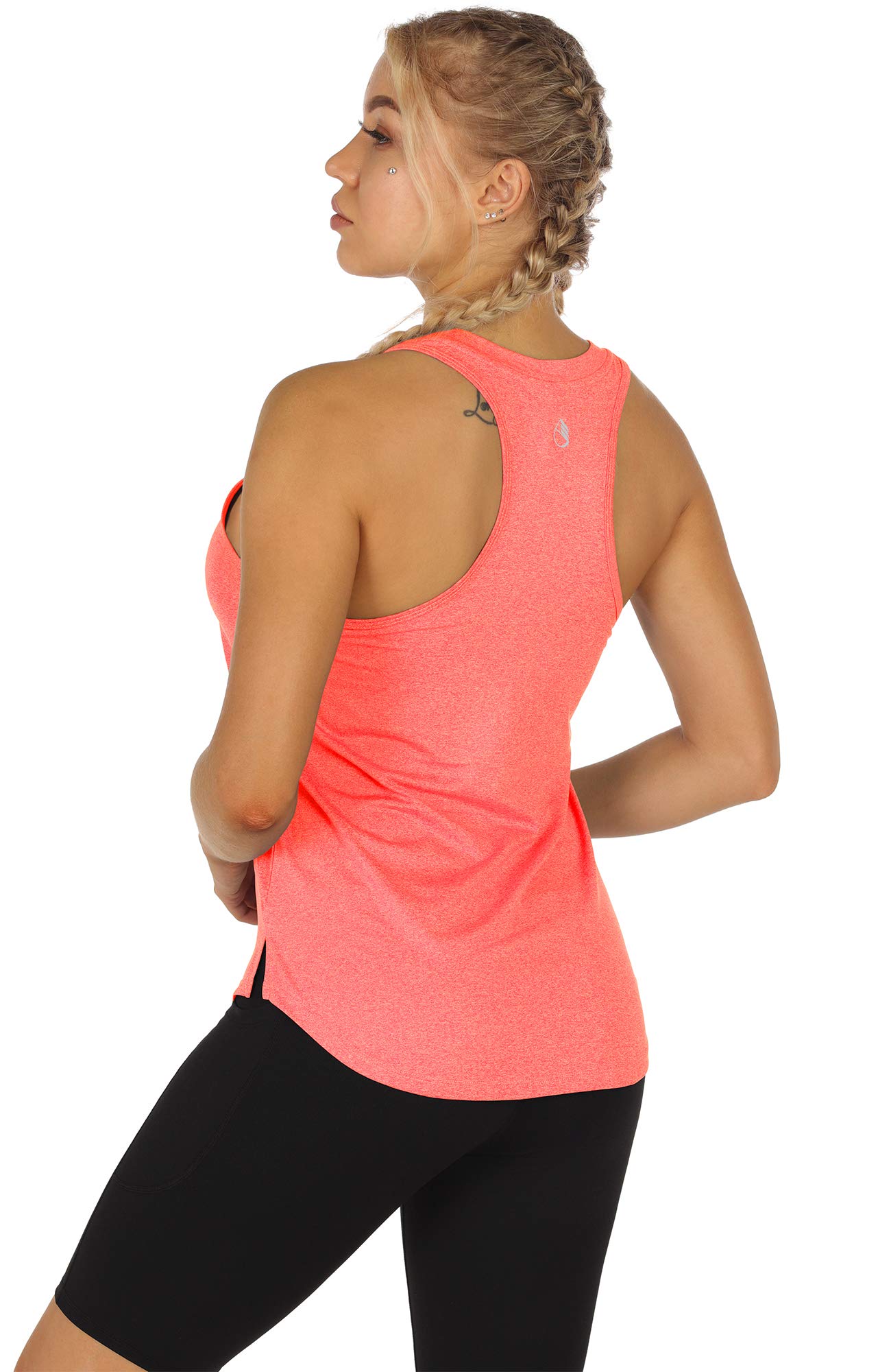 icyzone Femme Débardeur de Sport Dos Nageur Yoga Shirt sans Manches Running Fitness Jogging Tank Top, Lot de 3