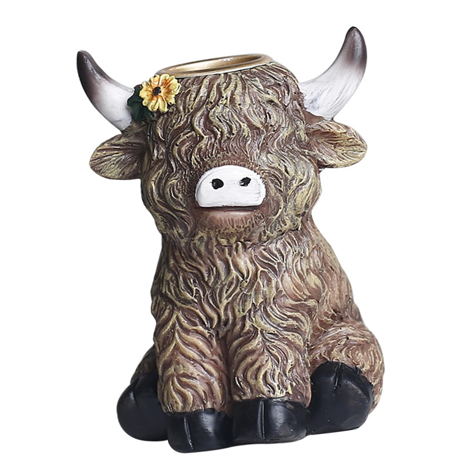 OSNIYAW Resin High Cow Statue Taper Holders for Home Party Centerpieces Decors Perfect for Festivals and Gift Elegant Resin High Cow Statue Taper Holders
