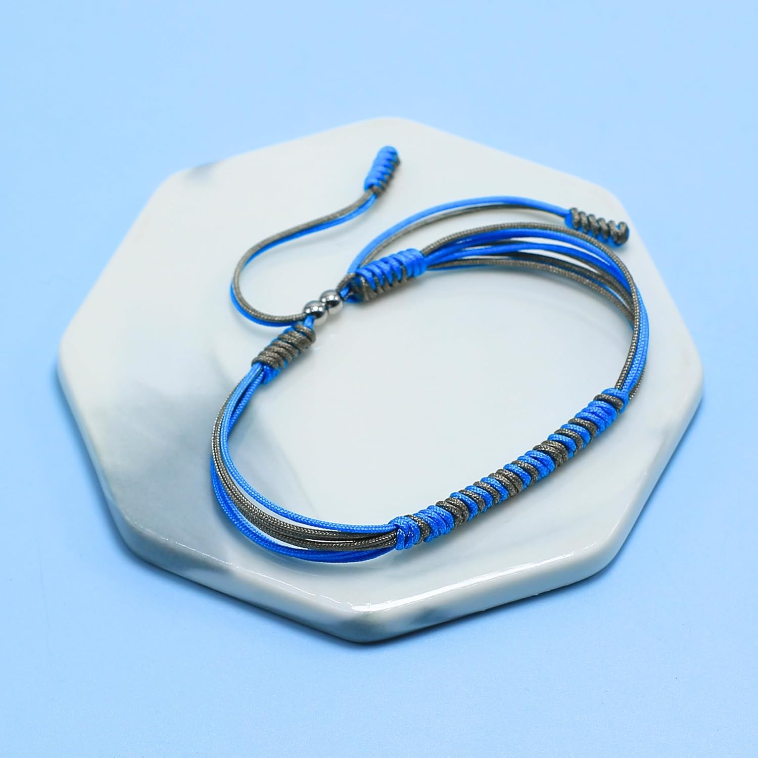 Morse Code Bracelet For A Cause, Awareness Puzzle Ribbon Protection Inspirational Gift Health Ribbon Wristband Surfer String Bracelet for Men, Women - Image 5